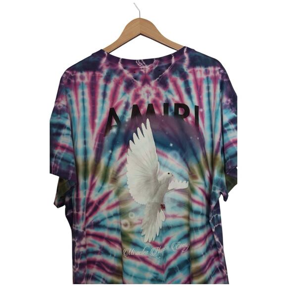 Amiri Tie Dye Rainbow Dove Tee In Multi Size XL - Picture 15 of 16
